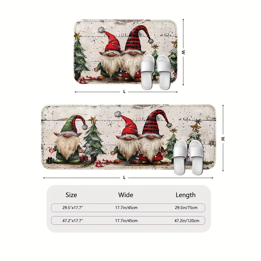 VIKAMA Weihnachtsteppich Set aus 2 Stück, Mehrfarbig, Rechteckig, B/T: 60 x 40 cm - Bild 2