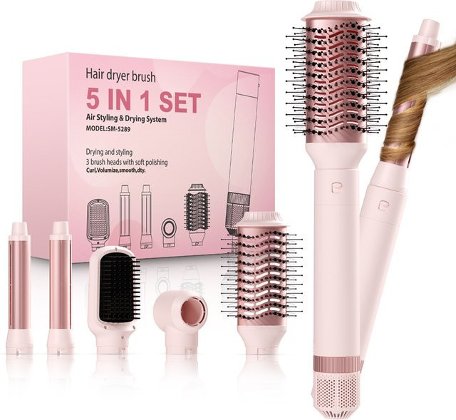 LISAPRO Haartrocknerbürste 5-in-1 Styling- und Trocknungssystem, pink - Bild 1