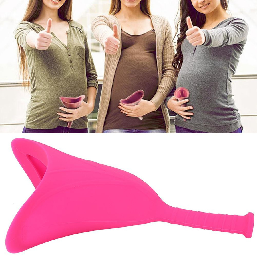 Meterk Tragbares Silikon-Urinal für Frauen, zusammenklappbarer Toiletten-Trichter in Rosa oder Lila - Bild 2