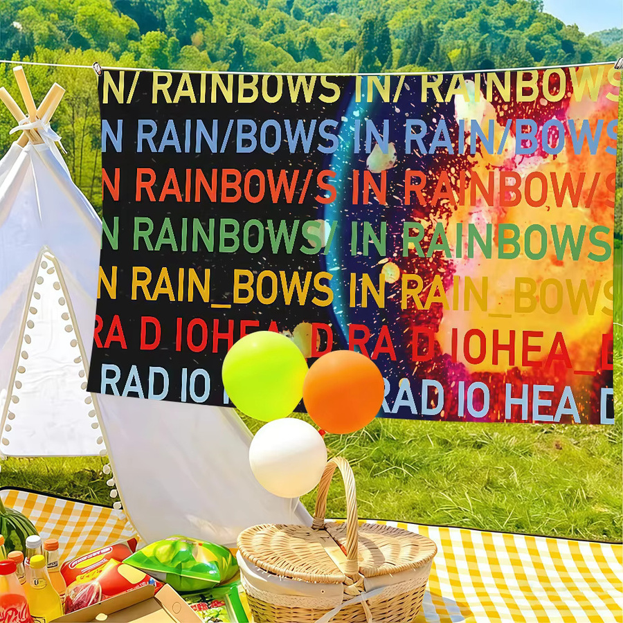 Radioheads Rockband Flagge von Warner Bros. in Multicolour, Wanddeko als Banner für Innenbereich und Outdoor, B/H: 60 x 40 cm - Bild 3