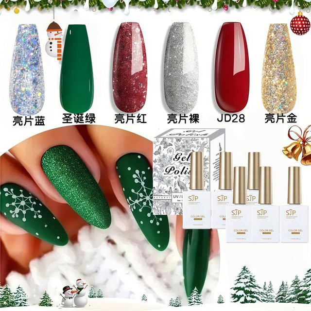 SJP Gel-UV-Nagellack-Set Weihnachtsserie, 6 x 15 ml, Unisex - Bild 1