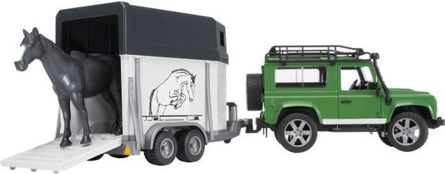 Bruder Land Rover Defender Station Wagon mit Pferdeanhänger und Pferd Set - Bild 2