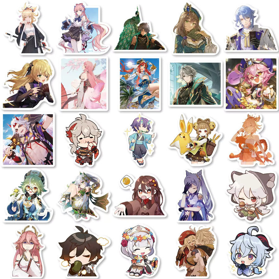 Rspctou Genshin Impact Anime Aufkleber, 10-teiliges Set, Bunt - Bild 4