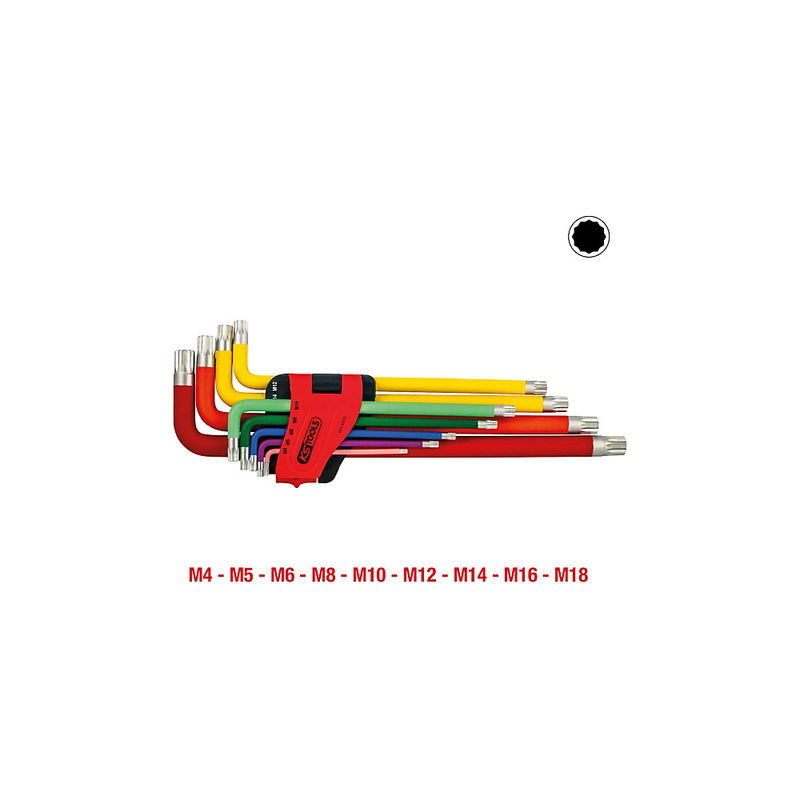 KS Tools Vielzahn XZN Winkelstiftschlüssel-Satz XL, 9-teilig - Bild 2