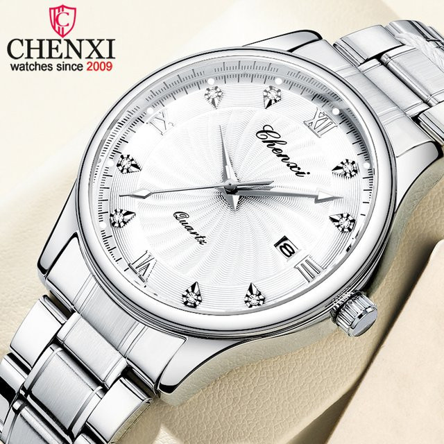CHENXI Armbanduhr Edelstahl, Quarz, Schwarz, Herren - Bild 1