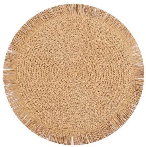 Pavo Runde Platzsets aus Jute mit Quasten in Braun und Beige, Hitzebeständig und für Innen- sowie Außenbereich geeignet - Bild 1