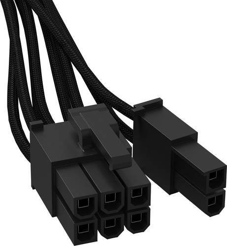 be quiet! Stromkabel Schwarz mit 1x ATX-Stecker 8-polig (6+2) und 1x 12-Pin-Stecker, Länge: 0,60 m - Bild 1