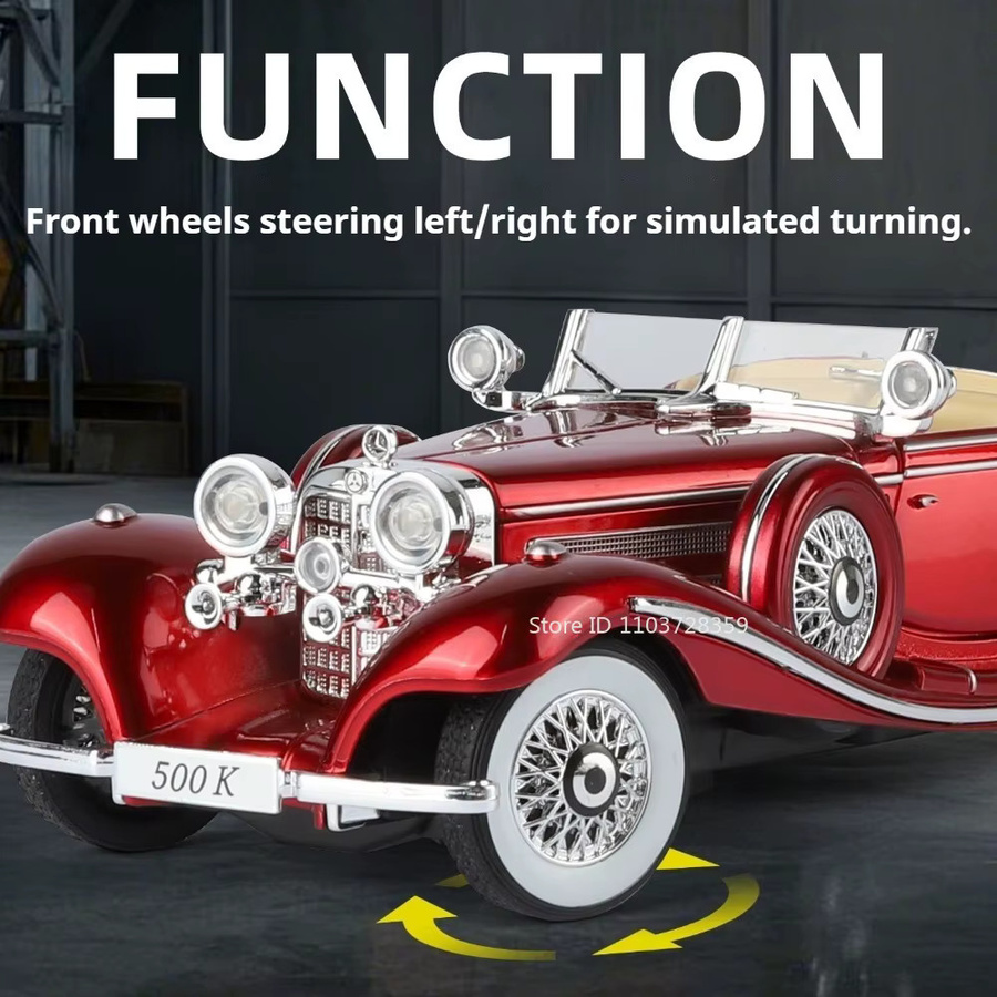 RMZ city 500K Oldtimer-Modellauto, 1:24 Maßstab, Metall, Sound & Licht - Bild 2