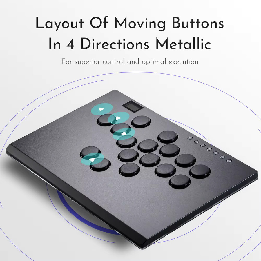 Haute42 Arcade Hitbox Hebelloses Steuergerät aus Aluminiumlegierung für PC, PS4, PS5 und Steam in Schwarz und Silber - Bild 4