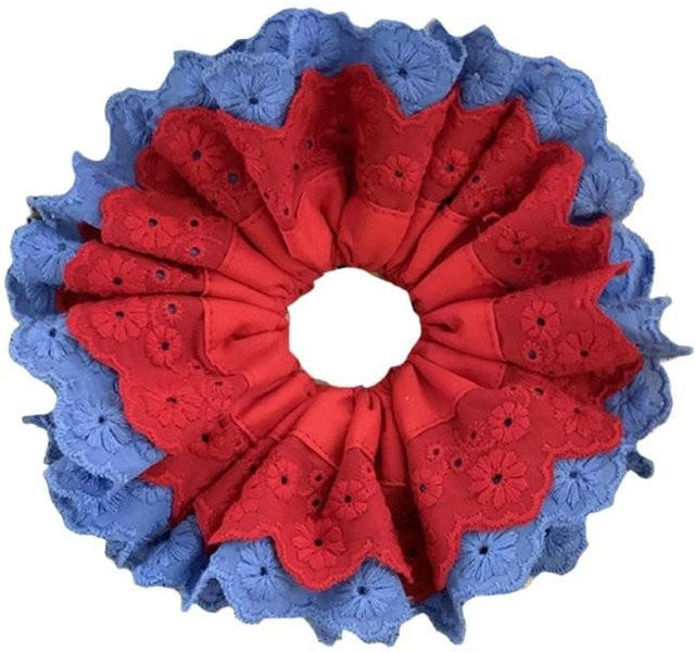 Doppellagiges Spitzen-Scrunchy, Damen, Kontrastfarben - Bild 1