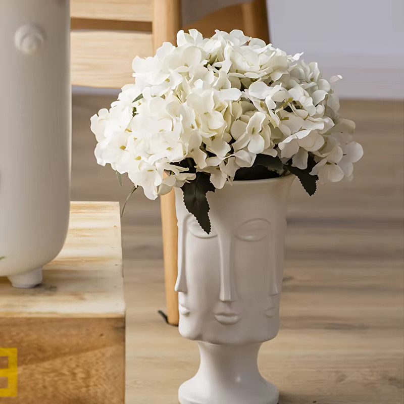 Künstliche Hortensie XIAOYINMO in Weiß für Tischdekoration, Hochzeiten und Garten - Bild 1