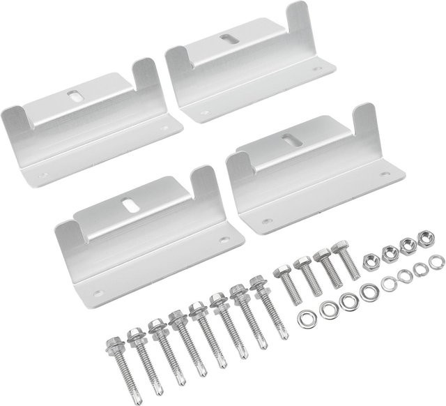 4er Set Solarpanel Montage Z-Winkel-Kit aus Aluminium für Off-Grid Dachmontage in Weiß und Silber - Bild 1