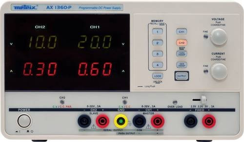 Metrix AX 1360 Labornetzgerät in Weiß, 3 Ausgänge, einstellbar 0 - 30V und 5 - 6A, USB programmierbar - Bild 1
