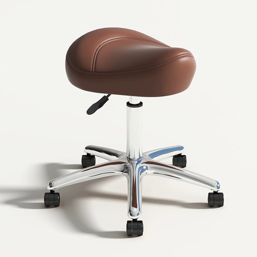 Ergonomischer Sattelhocker von homyl in Braun mit Rollen und Höhenverstellung für Massage, Salon oder Zuhause - Bild 2
