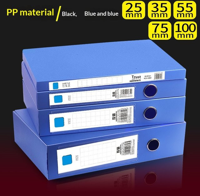 Trust 3er-Pack Faltbare PP-Aufbewahrungsboxen für A4 Dokumente und Verträge, Schwarz und Blau - Bild 1