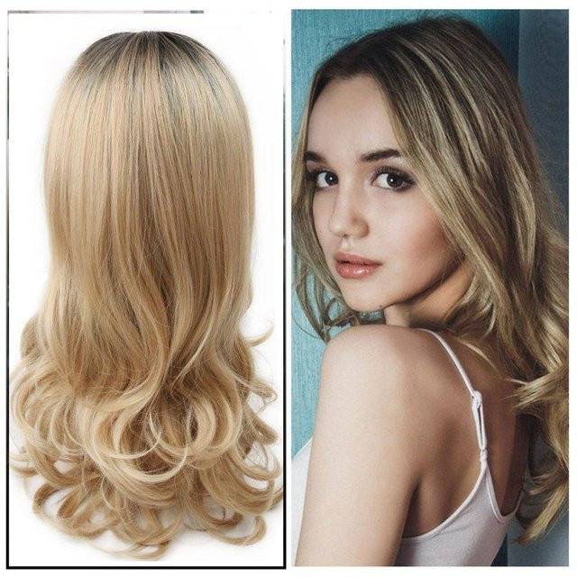 Happy Fashion Beauty Perücke, Ombré-Braun-Blond, synthetisches Haar, Damen - Bild 1
