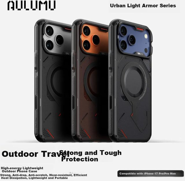 AULUMU Magnetische Adsorption Vollschutz Handyhülle für Apple iPhone 17 Pro und iPhone 17 Pro Max, Halbtransparent, Grau - Bild 1