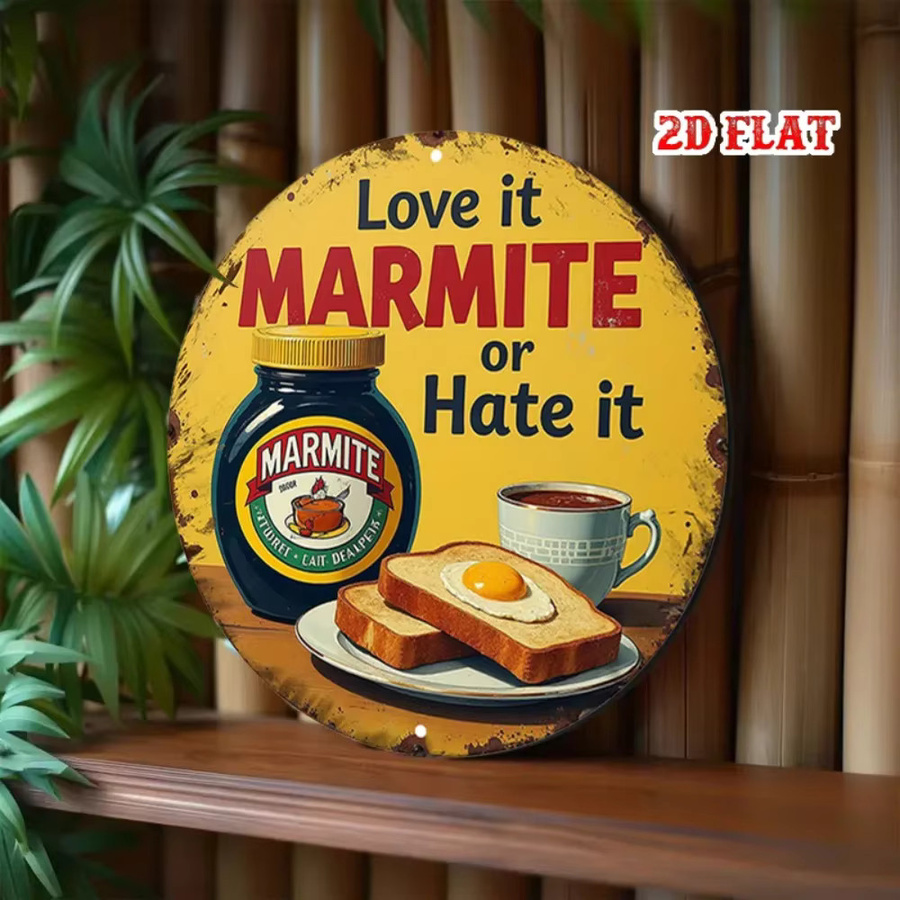 CIFBUY Vintage Marmite Metall-Wandschild Rund Retro Britische Pub-Dekoration Durchmesser: 20 cm - Bild 2
