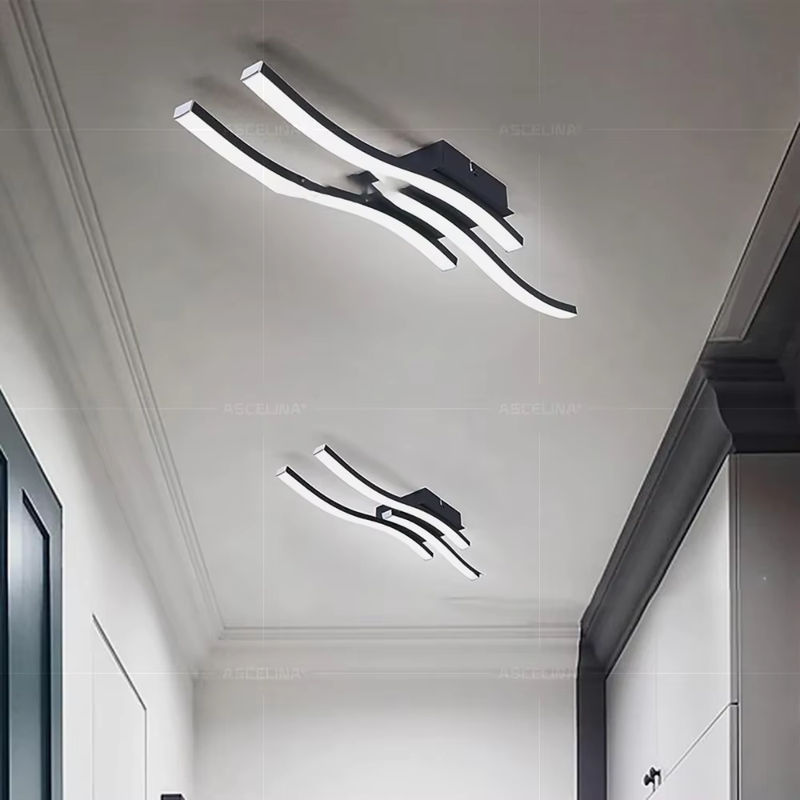 Moderne LED-Deckenleuchte von DARHYN in Schwarz und Weiß aus Aluminium - Bild 2