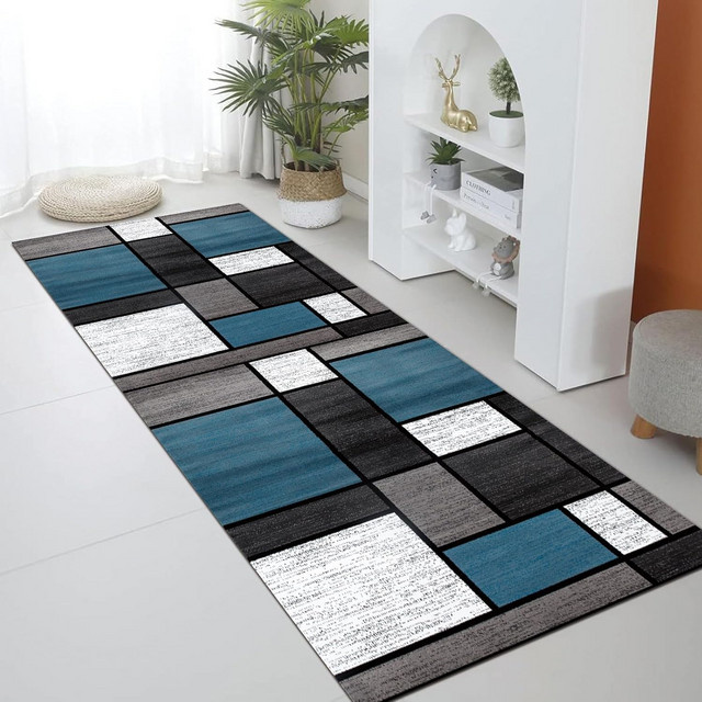 VIKAMA Minimalistischer Läufer in Mehrfarbig, Rutschfest, Waschbar und Fleckresistent für Flur und Heimdekoration, B/T: 120 x 16 cm - Bild 1