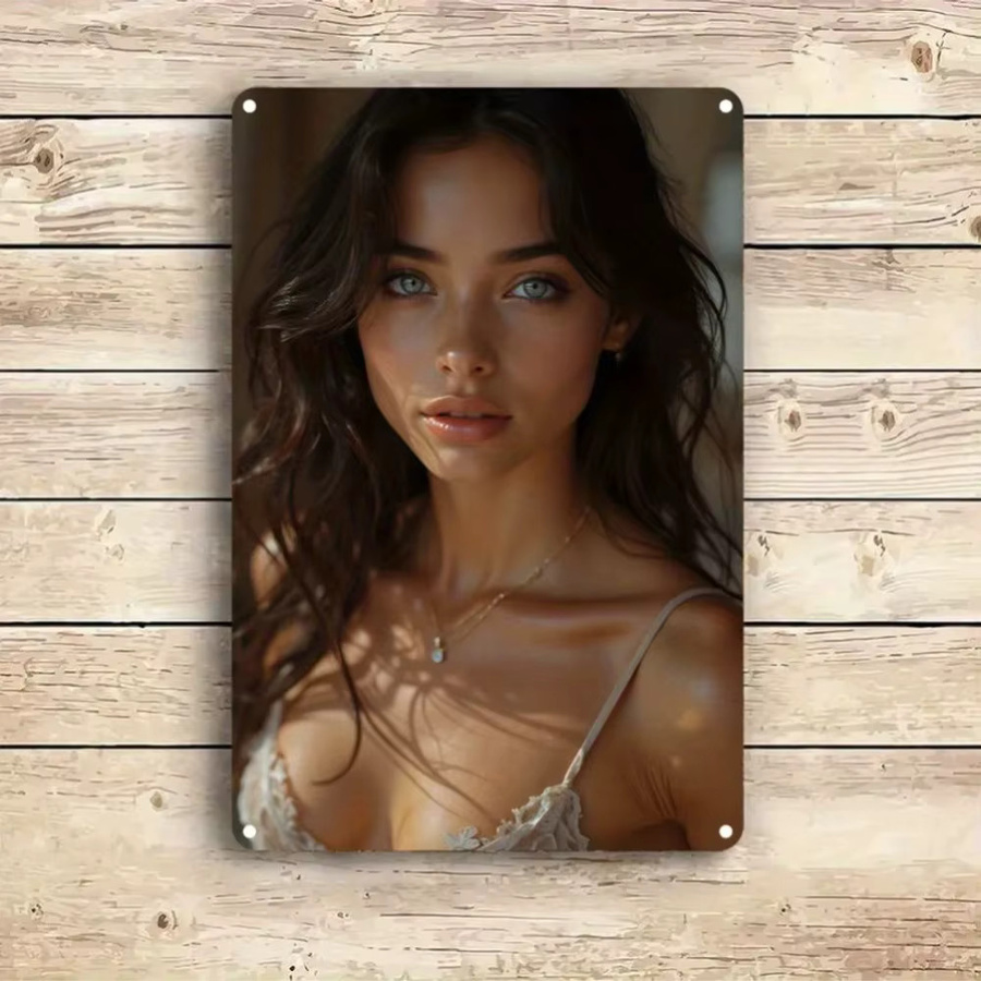 HELLOYOUNG Vintage Wandkunst aus Aluminium, rechteckige 2D-Metall-Dekoration für Innen und Außen, Breite: 30,0 cm, Höhe: 20,0 cm - Bild 4
