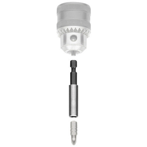 Connex Bithalter 1/4 Zoll Sechskant in Silber und Schwarz aus Metall - Bild 1