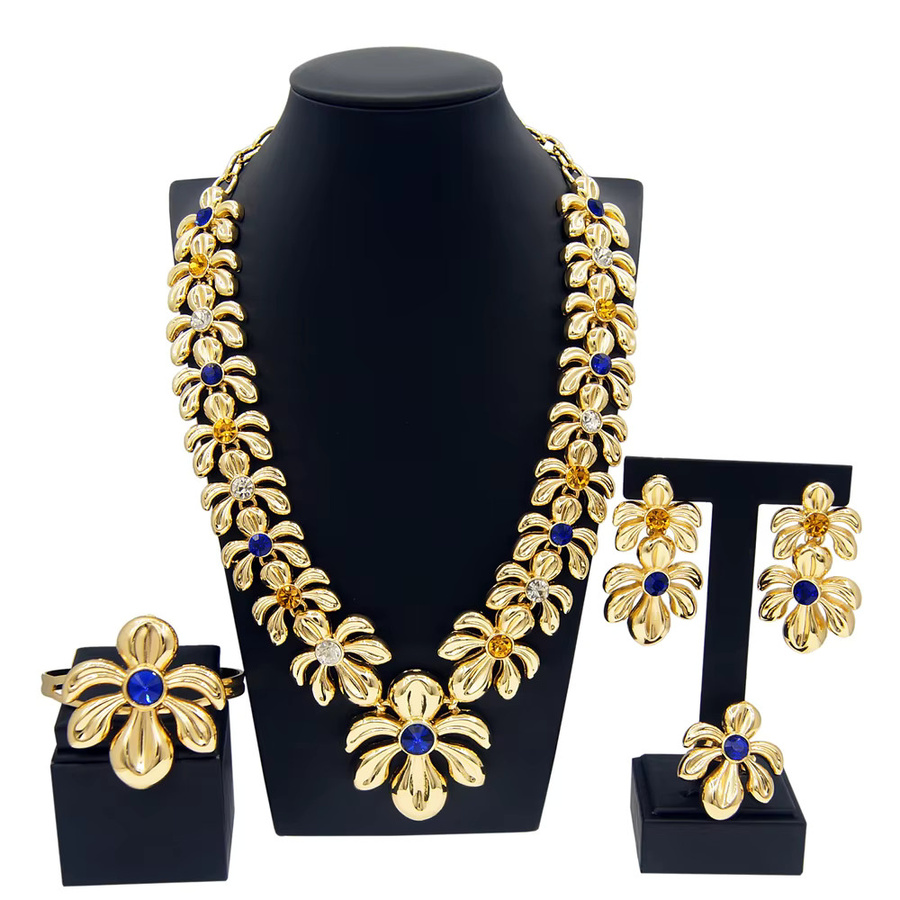 SYHOL Schmuck-Set, vergoldet, bunt, Kristall, Damen - Bild 2