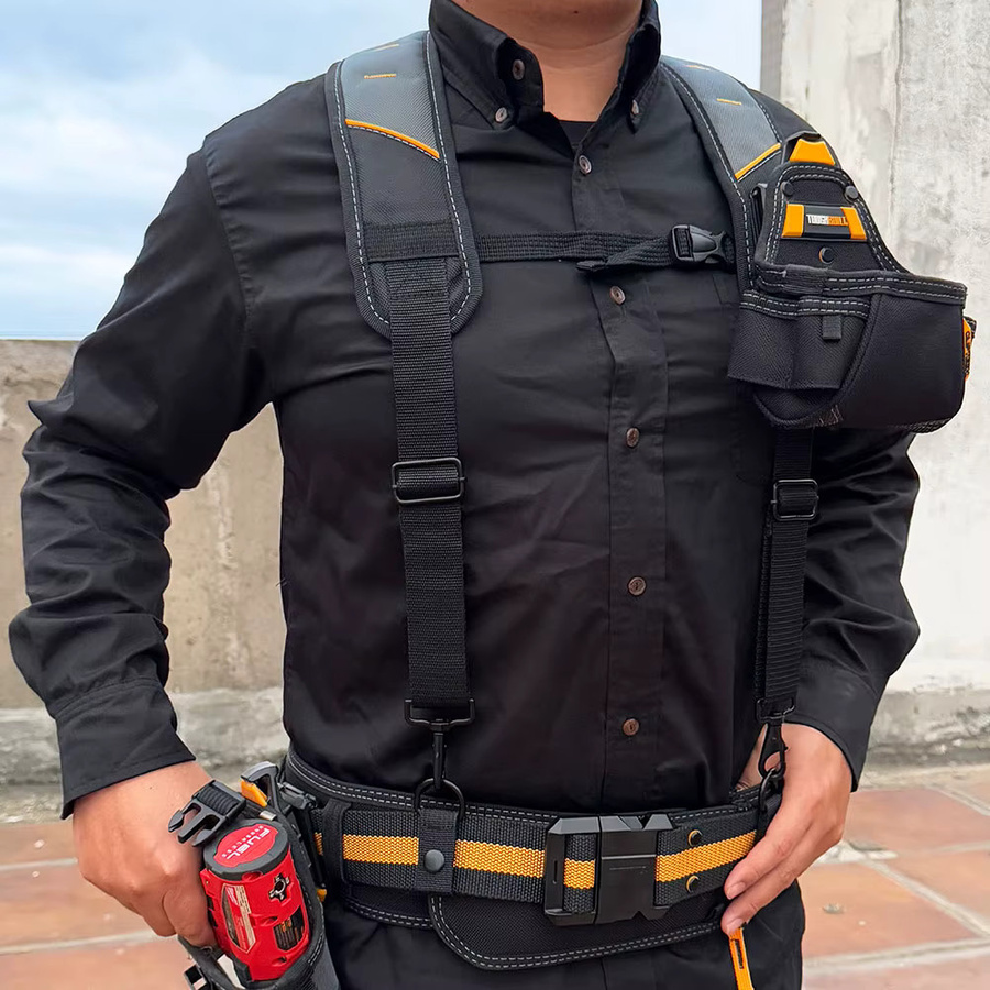 TOUGHBUILT Pro gepolsterte Hosenträger mit 4 Gürtelschlaufen aus robustem 1680D Stoff für Handwerker und Zimmerleute - Bild 4