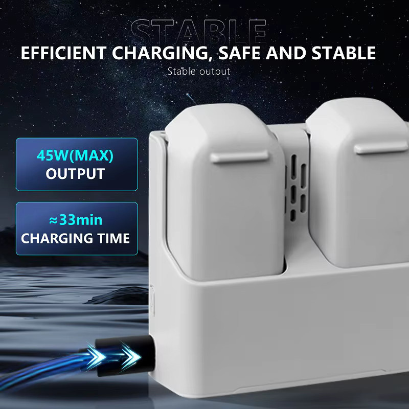 DJI NEO Dual-Akkuladegerät-Hub Schnellladestation für DJI-Drohnenzubehör in Grau oder Weiß - Bild 3