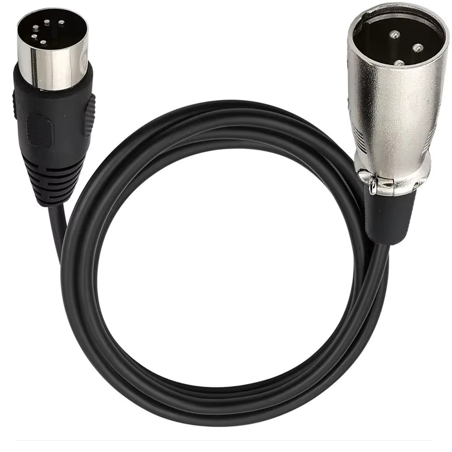 BSN MIDI-auf-XLR-Adapterkabel, DIN 5-polig auf XLR-3-polig, Schwarz - Bild 2