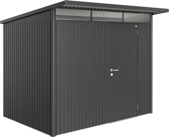 Biohort Gerätehaus AvantGarde mit Pultdach und Standardtür in Dunkelgrau-metallic, B/T/H: 257 x 177 x 218 cm - Bild 1