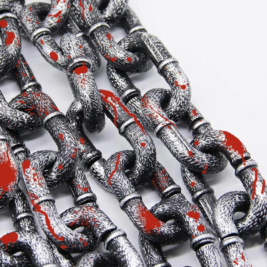 Fashnics Blutige Halloween-Plastikkette als gruselige Kostüm-Requisite und Spukhaus-Dekoration, Länge: 1,8 m - Bild 5