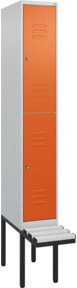 C+P Doppelstock-Spind Classic PLUS Sitzbank mit 1 Abteil und Zylinderschloss, B/T/H: 212 x 30 x 81,5 cm - Bild 1