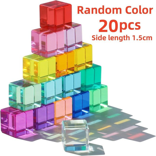 Fashnics Regenbogen-Kristall-Acryl-Würfel, Sensorische Bausteine, 20-98 Stück - Bild 1