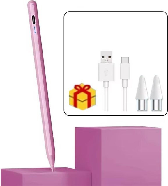P+7 Touch Pen Stylus in Pink für iPad 10, iPad Pro, iPad Air und iPad Mini 4/5/6/7 zum Zeichnen, Schreiben und für Notizen - Bild 1