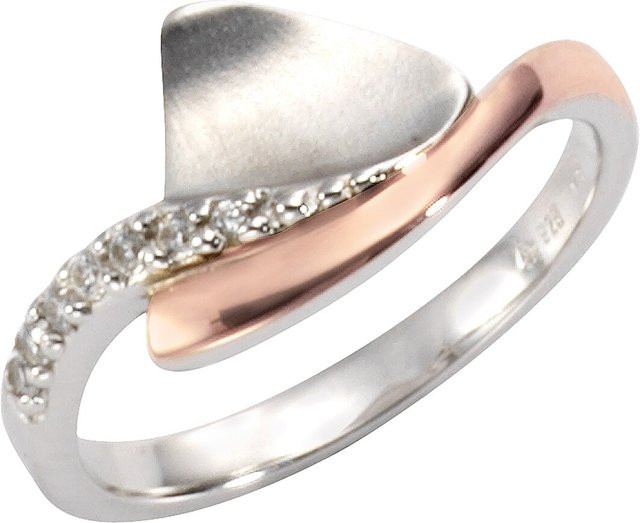 Zeeme Ring 925 Silber, Bicolor, Zirkonia, Damen - Bild 1