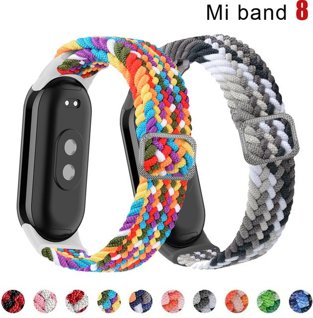 Uhrenarmband Xiaomi Mi Band 8, geflochtenes Nylon, bunt, Unisex - Bild 1