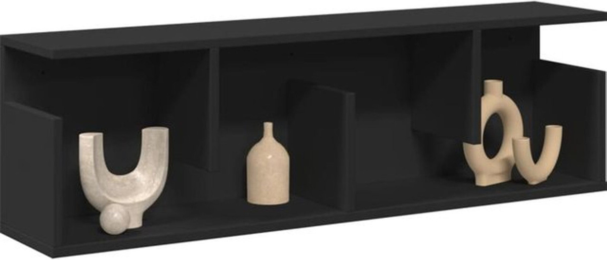 Minimalistischer Wandschrank aus Holzwerkstoff von vidaxl in Schwarz, B/H/T: 100 x 30 x 20 cm - Bild 1