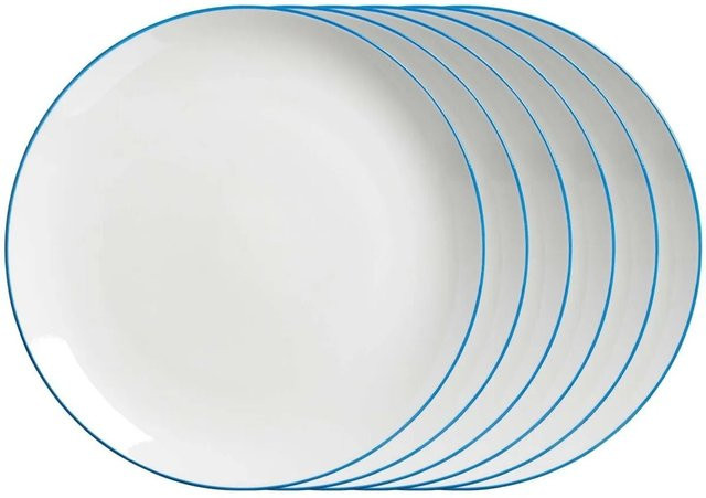 Ritzenhoff & Breker Speiseteller Adela aus Porzellan 6er Set Blau und Weiß Durchmesser: 26,5 cm - Bild 1