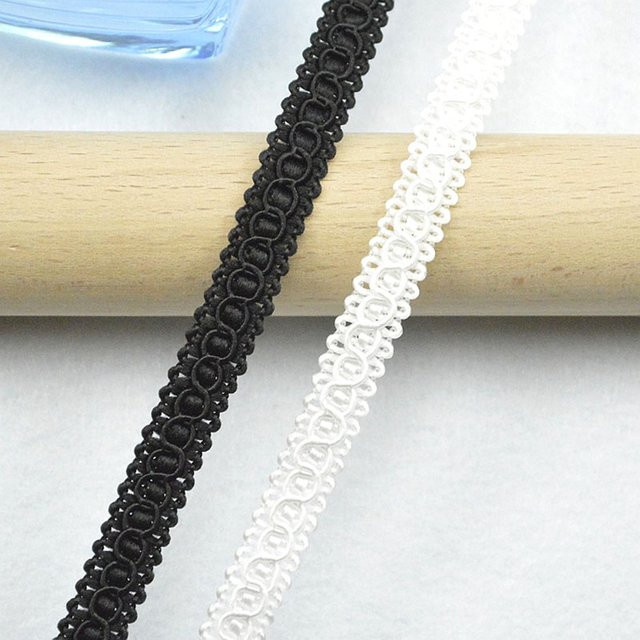 Handgefertigte Spitzenbänder in Schwarz und Weiß für DIY-Projekte, Kleider und Nähzubehör, 5m pro Packung - Bild 1