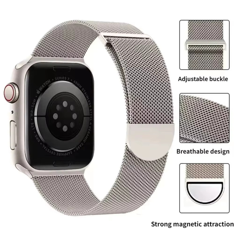 Apple Milanaise-Armband und Gehäuse, Edelstahl, Unisex - Bild 3
