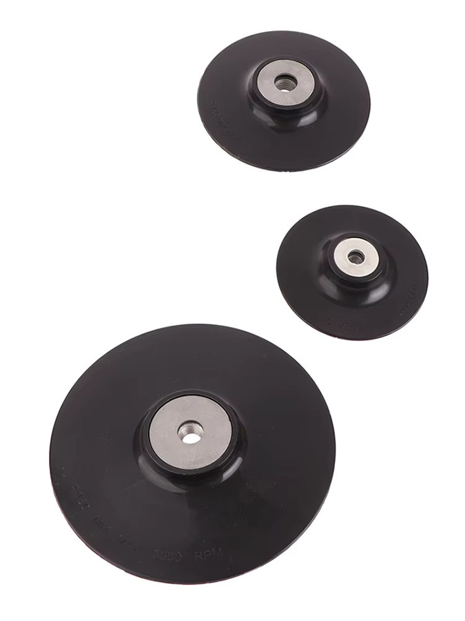 Runde Schleifscheiben-Rückenpolster aus schwarzem ABS-Kunststoff für Winkelschleifer mit M10/M14 Gewinde, 4-7 Zoll - Bild 5