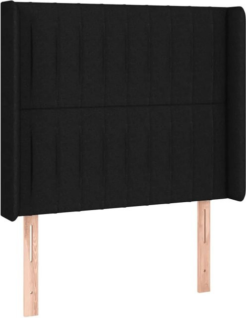 vidaXL LED Kopfteil Schwarz mit USB-Ladeport und integrierter Beleuchtung, Stoff, B: 103 cm, T: 16 cm, H: 118-128 cm - Bild 1