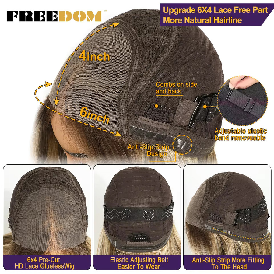 FREEDOM Perücke, Kurzer Bob, Ombre Brown, Damen - Bild 3