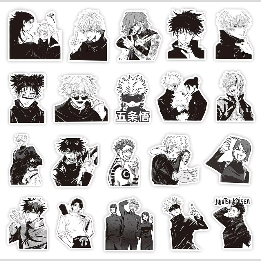 Bandai Jujutsu Kaisen Aufkleber, Schwarz, Weiß, Set / Bundle - Bild 4