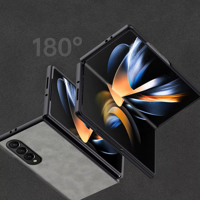 Business Lederhülle für Samsung Galaxy Z Fold 3 4 5 6 7 5G mit harter PC-Rückseite in Blau - Bild 4
