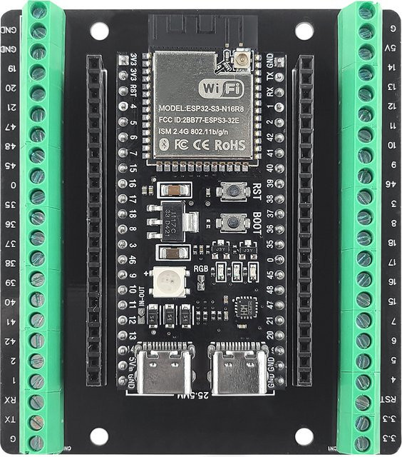 ESP32-S3 Entwicklungsboard mit Erweiterungsadapter-Kit, ESP32-S3WROOM1 N16R8 Modul mit 2,4G WLAN und Bluetooth, 44-Pin Typ-C Anschluss - Bild 1