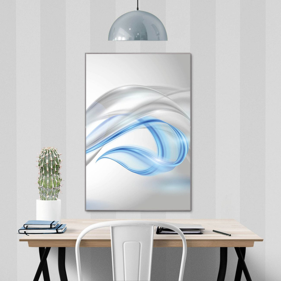 banjado Glas Magnettafel Blauer Schleier, rahmenlose Magnettafel aus ESG Glas, Farbe: Blau, B: 80 cm, H: 120 cm, Stärke: 4 mm - Bild 1