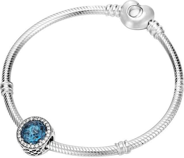 Armband Herz des Ozeans Katzenauge Perlenarmband, 925 Sterlingsilber, Damen, 17cm - Bild 1
