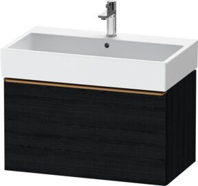Duravit Waschtischunterschrank D-Neo, wandhängend, Farbe Weiß/Schwarz, 1 Auszug, B/T/H: 78,4 x 44,2 x 44,0 cm - Bild 1